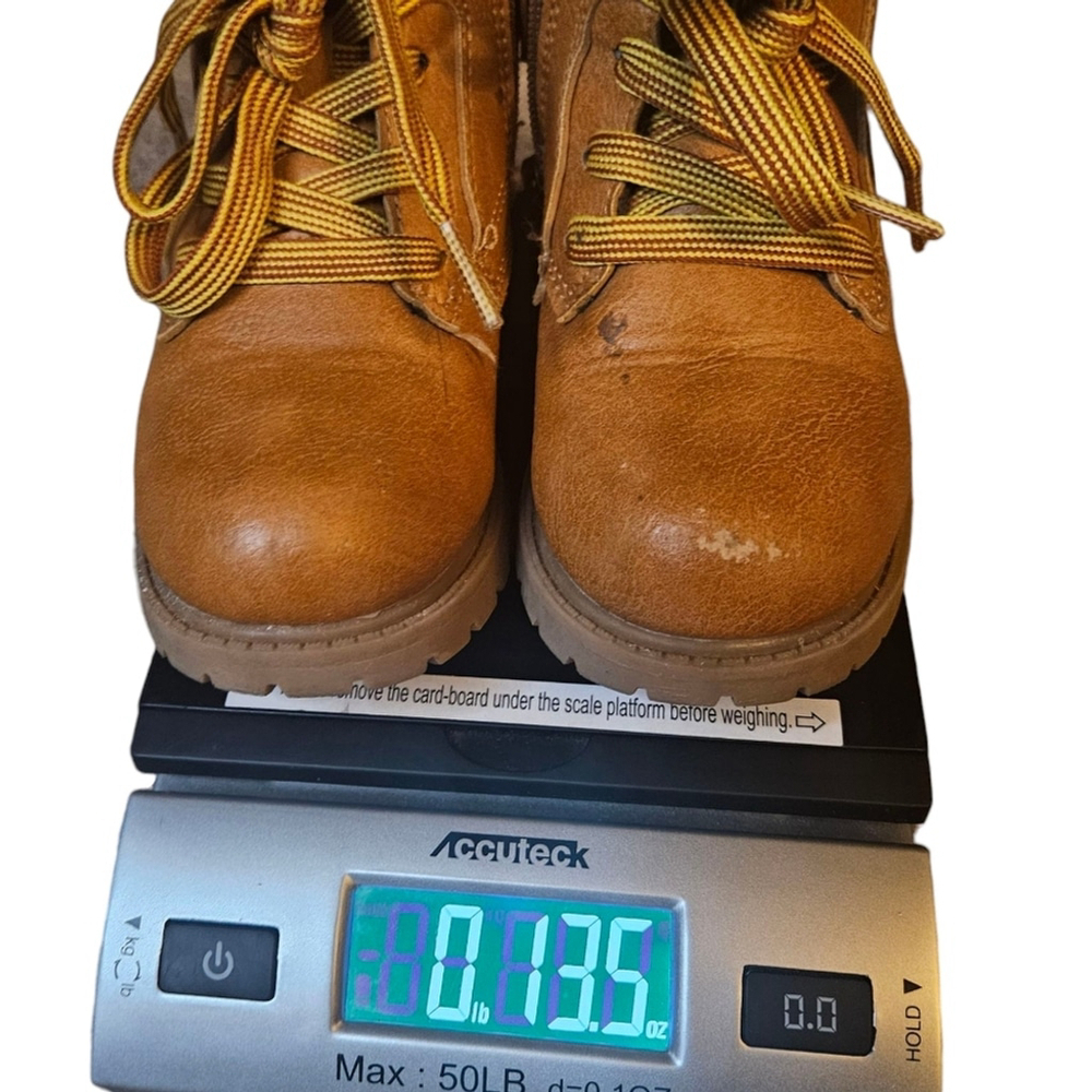 Carter's 11 Tan High-Top Faux Leather Boots - Picture 7 of 9